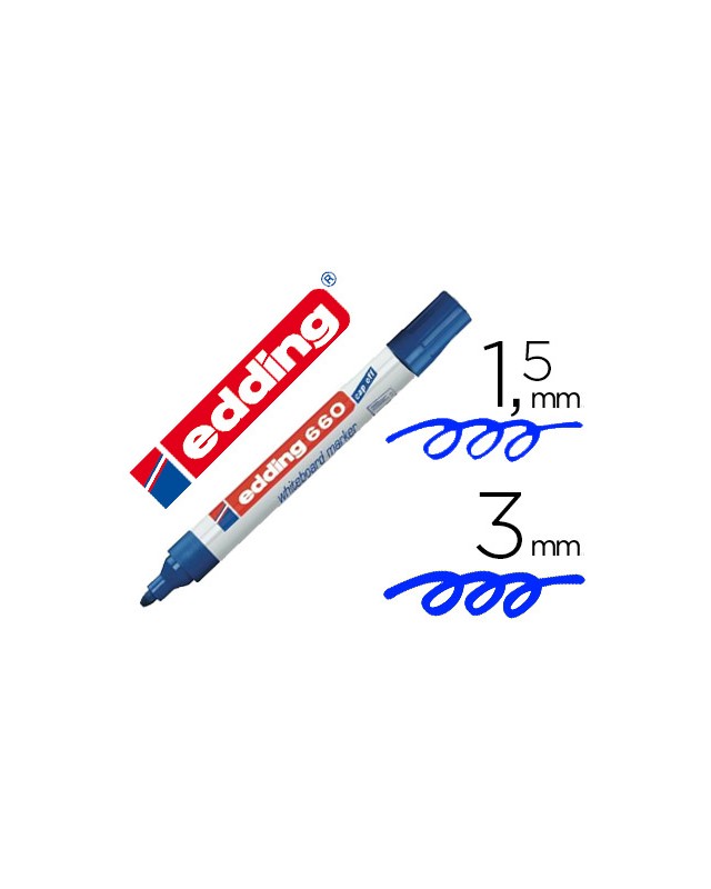 Rotulador edding para pizarra blanca 660 color azul punta redonda 1,5-3 mm recargable