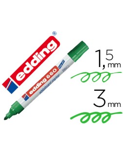 Rotulador edding para pizarra blanca 660 color verde punta redonda 1,5-3 mm