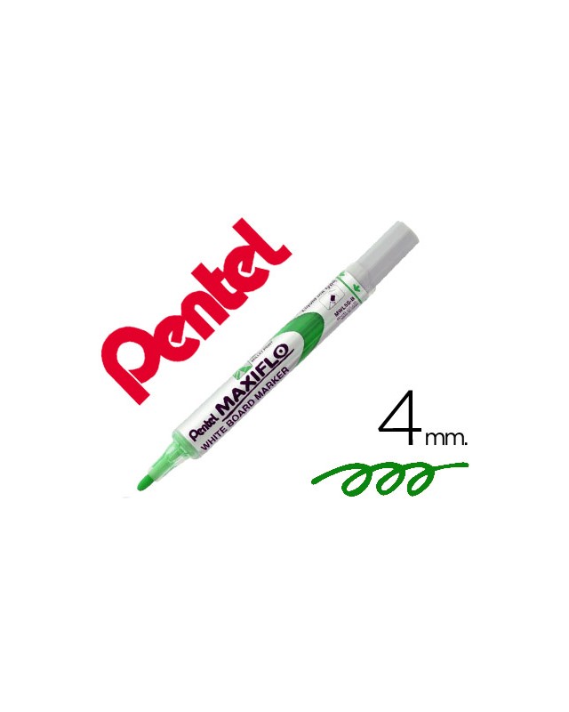 Rotulador maxiflo pentel para pizarra blanca color verde