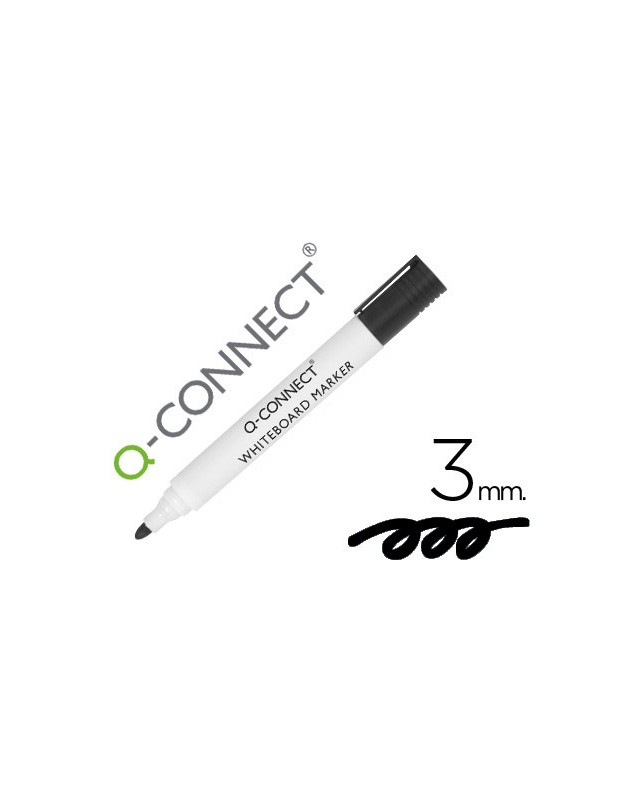 Rotulador q-connect pizarra blanca color negro punta redonda 3 mm
