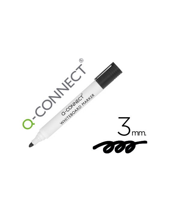 Rotulador q-connect pizarra blanca color negro punta redonda 3 mm