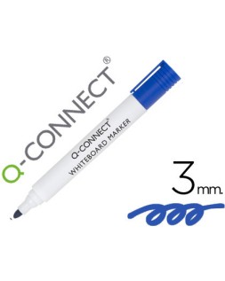 Rotulador q-connect pizarra blanca color azul punta redonda 3 mm
