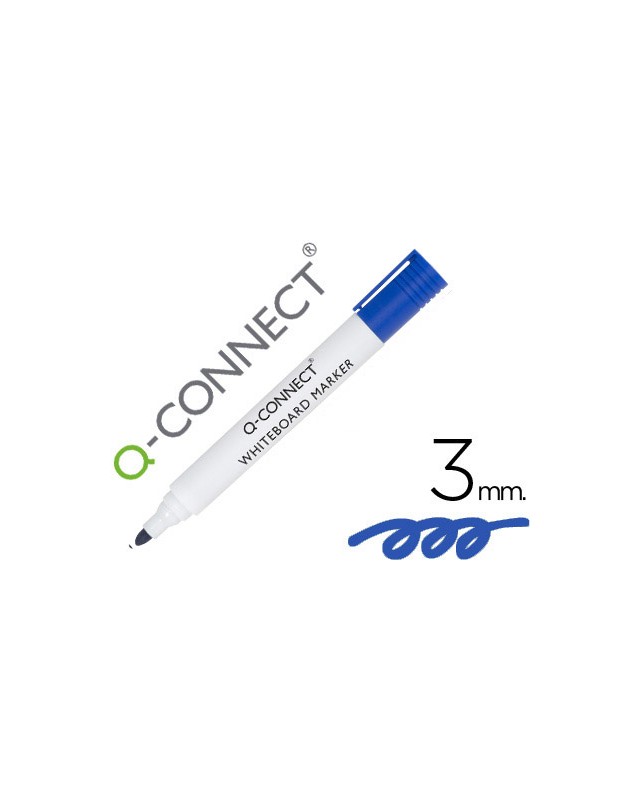 Rotulador q-connect pizarra blanca color azul punta redonda 3 mm