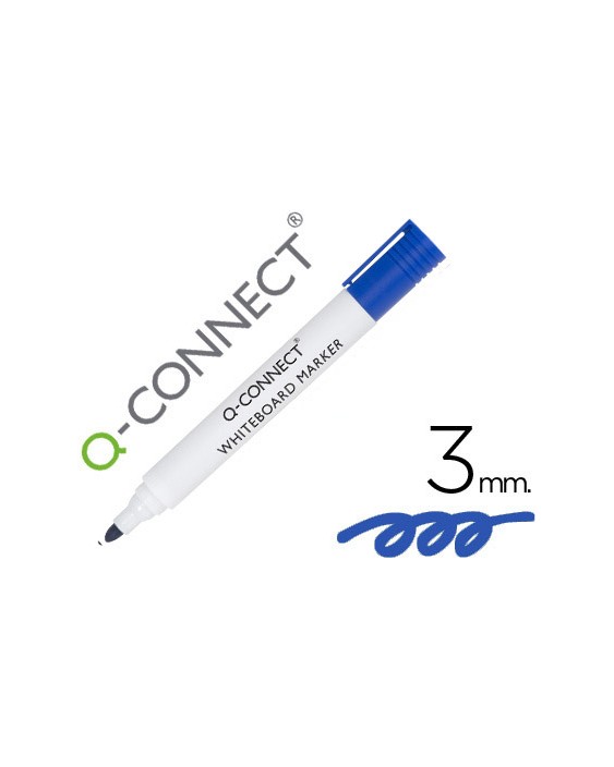Rotulador q-connect pizarra blanca color azul punta redonda 3 mm