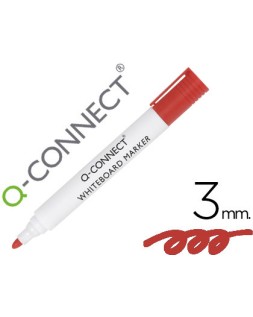 Rotulador q-connect pizarra blanca color rojo punta redonda 3 mm