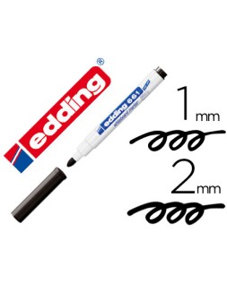 Rotulador edding para pizarra blanca 661 color negro punta redonda 1-2 mm