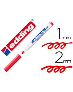 Rotulador edding para pizarra blanca 661 color rojo punta redonda 1-2 mm