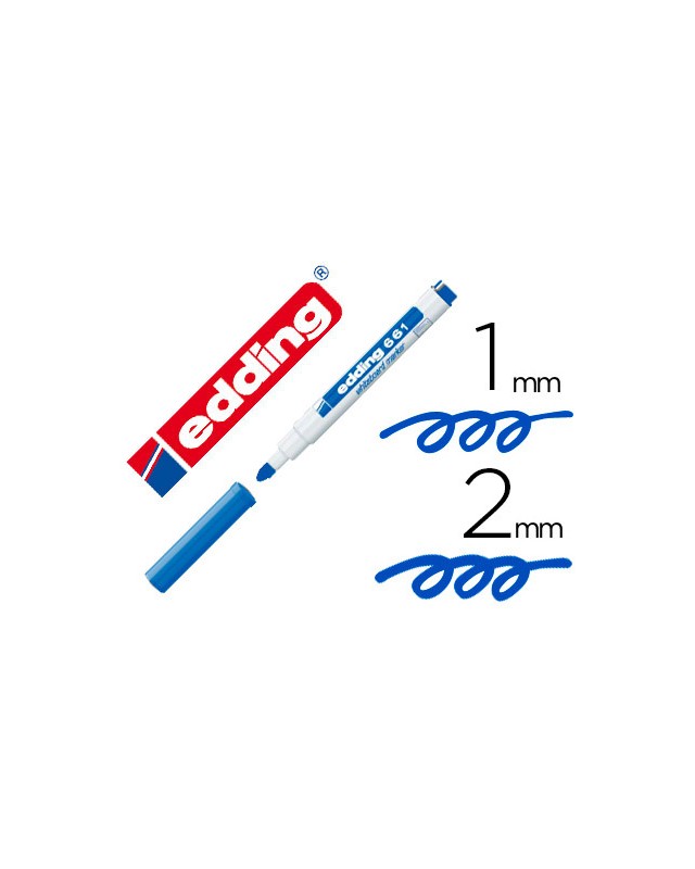 Rotulador edding para pizarra blanca 661 color azul punta redonda 1-2 mm