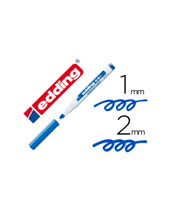 Rotulador edding para pizarra blanca 661 color azul punta redonda 1-2 mm