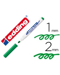 Rotulador edding para pizarra blanca 661 color verde punta redonda 1-2 mm