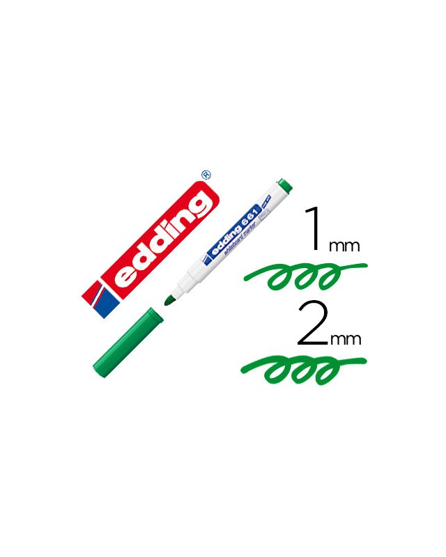 Rotulador edding para pizarra blanca 661 color verde punta redonda 1-2 mm