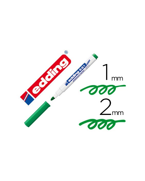 Rotulador edding para pizarra blanca 661 color verde punta redonda 1-2 mm
