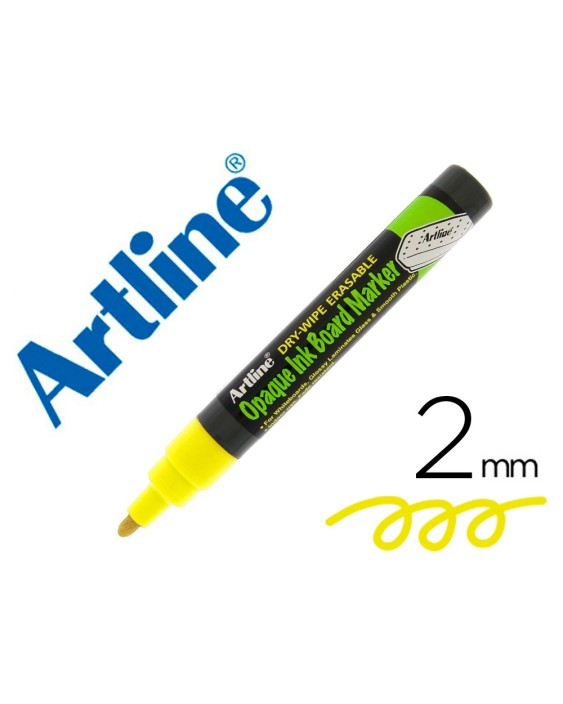 Rotulador artline pizarra epd-4 color amarillo fluorescente opaque ink board punta redonda 2 mm