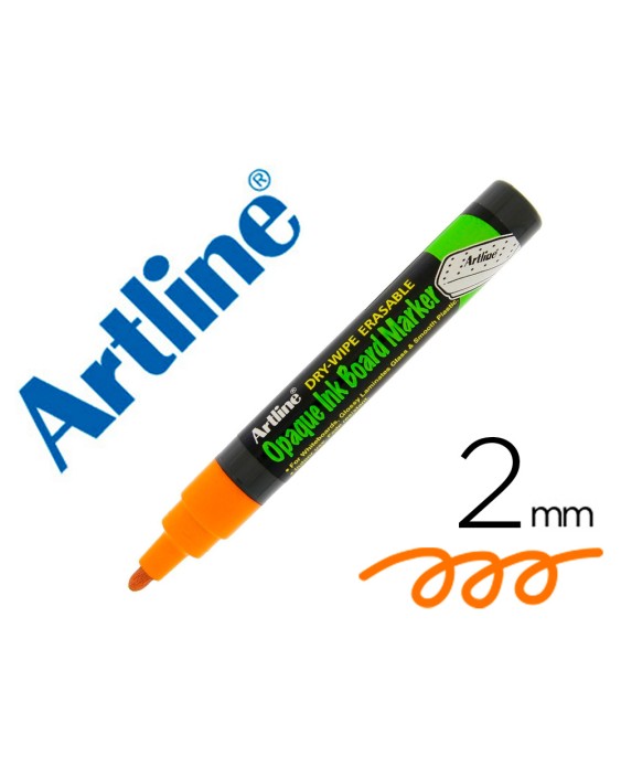 Rotulador artline pizarra epd-4 color naranja fluorescente opaque ink board punta redonda 2 mm