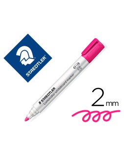 Rotulador staedtler lumocolor 351 para pizarra blanca punta redonda 2 mm recargable color rosa