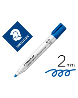 Rotulador staedtler lumocolor 351 para pizarra blanca punta redonda 2 mm recargable color azul