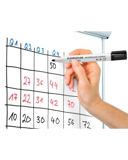 Rotulador staedtler lumocolor 351 para pizarra blanca punta redonda 2 mm recargable color negro