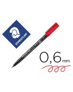 Rotulador staedtler lumocolor retroproyeccion punta de fibrapermanente 318-2 rojo punta fina redonda 0.6 mm