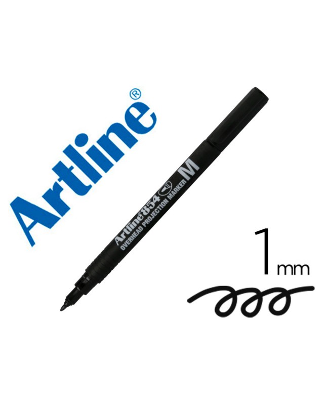 Rotulador artline retroproyeccion punta fibra permanente ek-854 negro -punta redonda 1 mm