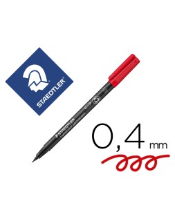 Rotulador staedtler lumocolor retroproyeccion punta de fibra permanente 313-2 rojo punta super fina redonda 0.4 mm