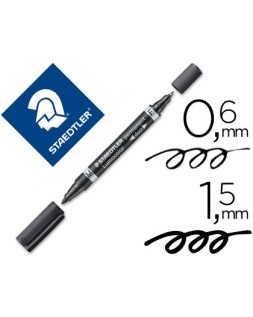 Rotulador staedtler lumocolor permanente duo 348 negro punta f 0,6 mm punta m 1,5 mm