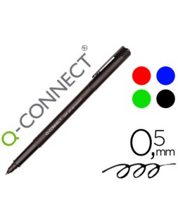 Rotulador q-connect retroproyeccion punta fibra super fina redonda 0,5 mm permanente bolsa 4 rotuladores