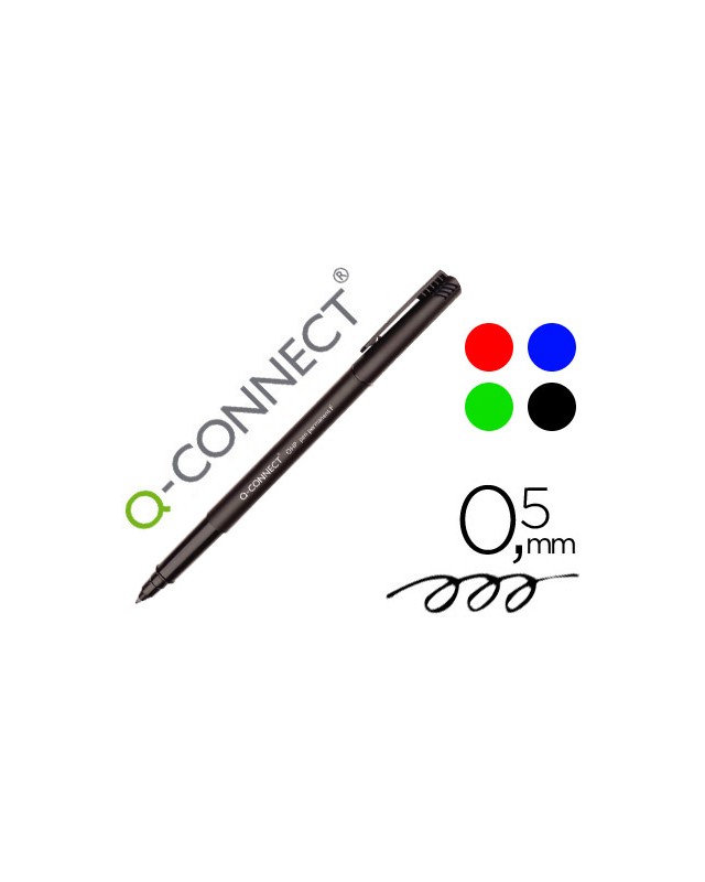 Rotulador q-connect retroproyeccion punta fibra super fina redonda 0,5 mm permanente bolsa 4 rotuladores