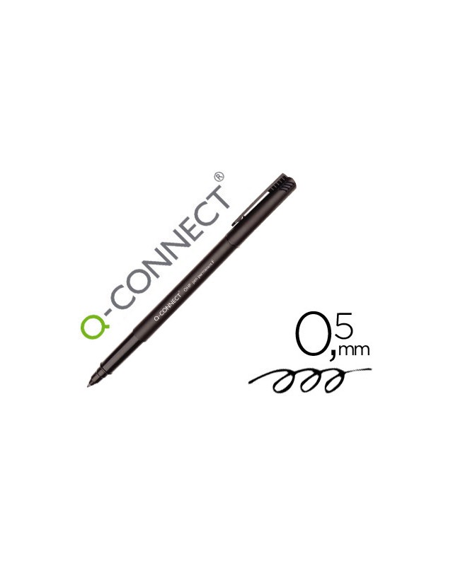 Rotulador q-connect retroproyeccion punta fibra super fina redonda 0,5 mm permanente negro
