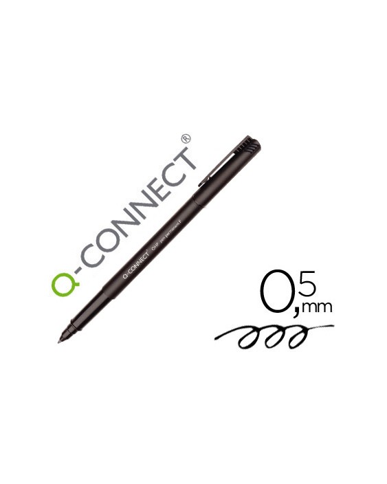 Rotulador q-connect retroproyeccion punta fibra super fina redonda 0,5 mm permanente negro
