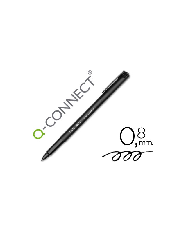 Rotulador q-connect retroproyeccion punta fibra media redonda 0,8 mm permanente negro