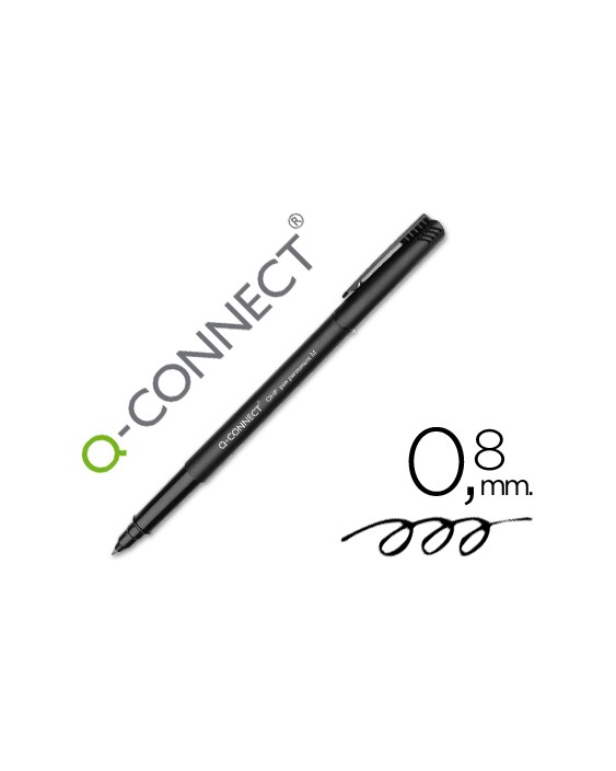 Rotulador q-connect retroproyeccion punta fibra media redonda 0,8 mm permanente negro
