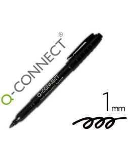 Rotulador q-connect para cd/dvd punta fibra permanente negro punta redonda 1 mm