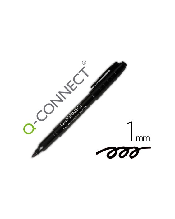 Rotulador q-connect para cd/dvd punta fibra permanente negro punta redonda 1 mm