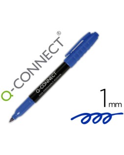 Rotulador q-connect para cd/dvd punta fibra permanente azul punta redonda 1 mm