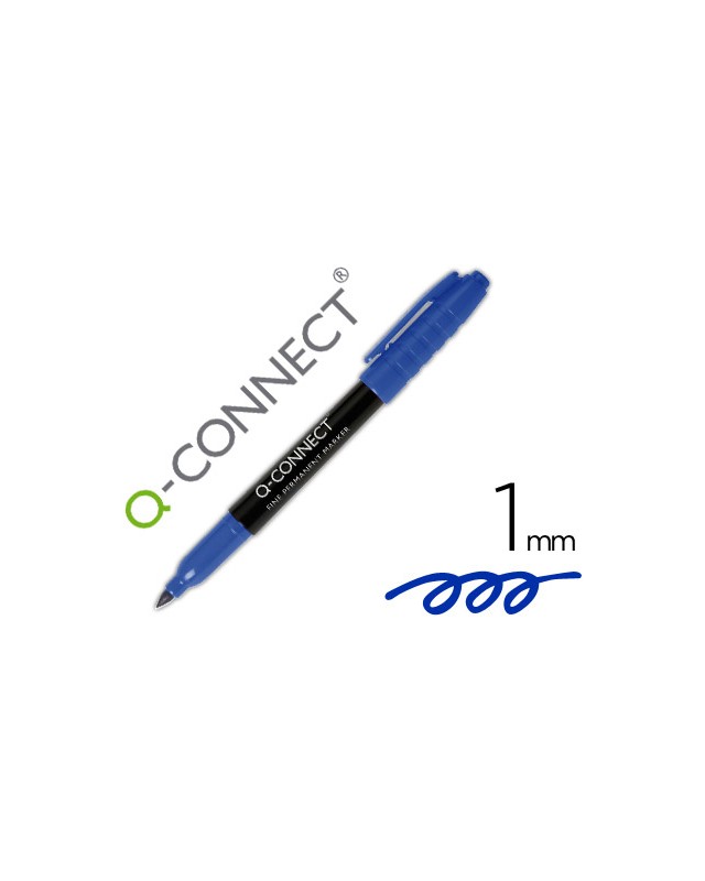 Rotulador q-connect para cd/dvd punta fibra permanente azul punta redonda 1 mm