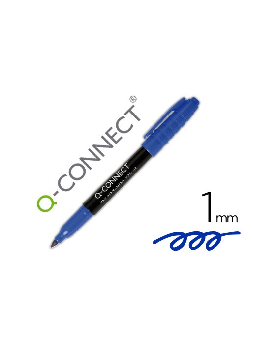 Rotulador q-connect para cd/dvd punta fibra permanente azul punta redonda 1 mm
