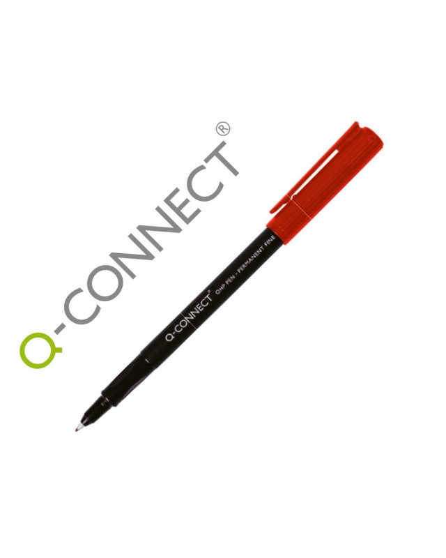 Rotulador q-connect retroproyeccion punta fibra super fina redonda 0.5 mm permanente rojo