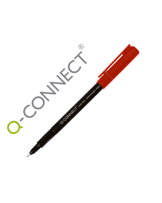 Rotulador q-connect retroproyeccion punta fibra super fina redonda 0.5 mm permanente rojo