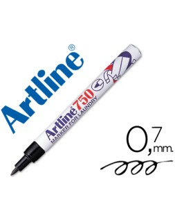 Rotulador artline marcador permanente lavable para textil ek-750 negro punta redonda 0,7 mm