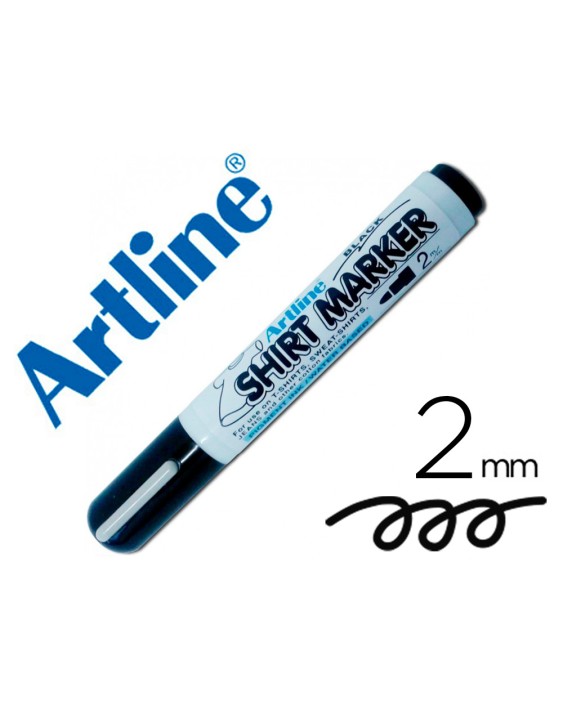 Rotulador artline camiseta ekt-2 negro punta redonda 2 mm para uso en camisetas