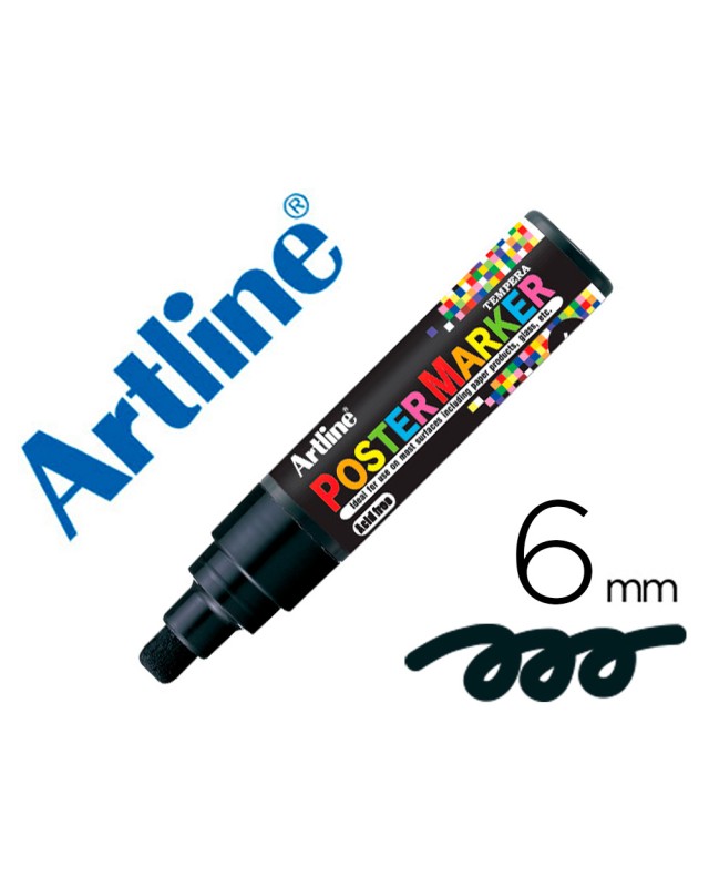 Rotulador artline poster marker epp-6-neg punta redonda 6 mm color negro
