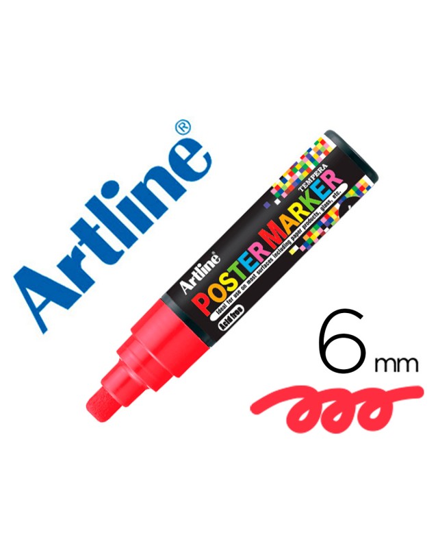 Rotulador artline poster marker epp-6-roj punta redonda 6 mm color rojo