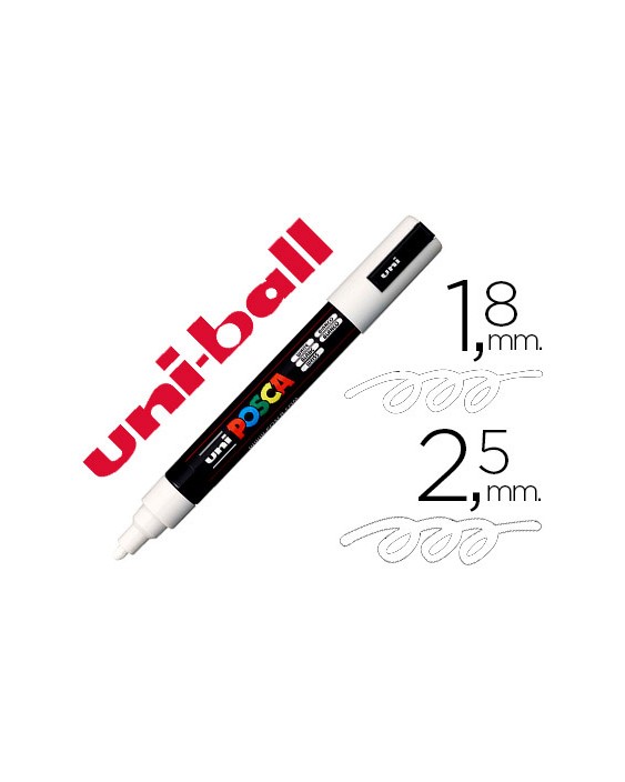 Rotulador uni posca marcador de pintura blanco punta redonda 1,8 a 2,5 mm