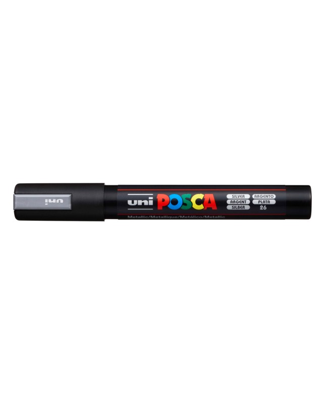 Rotulador uni posca 1,8 - 2,5 mm pc-5m plata