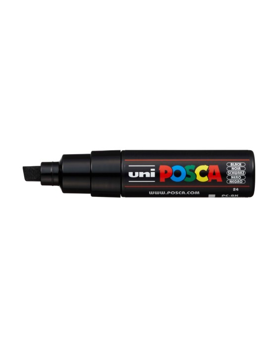 Rotulador uni posca pc-8k marcador de pintura punta biselada 8 mm negro
