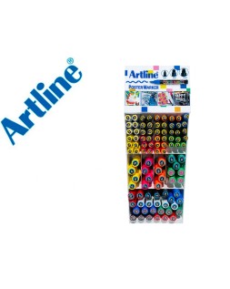Expositor artline poster marker 96 unidades colores surtidos 51 uds 2 mm / 33 uds 6 mm / 12 uds 12 mm