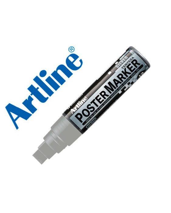 Rotulador artline poster marker epp-12 punta rectangular 12 mm color plata