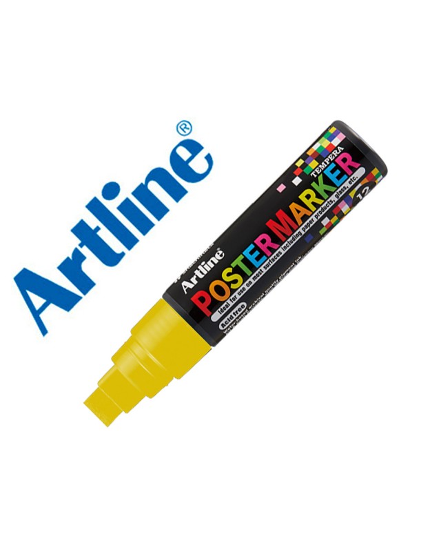Rotulador artline poster marker epp-12 punta rectangular 12 mm color amarillo