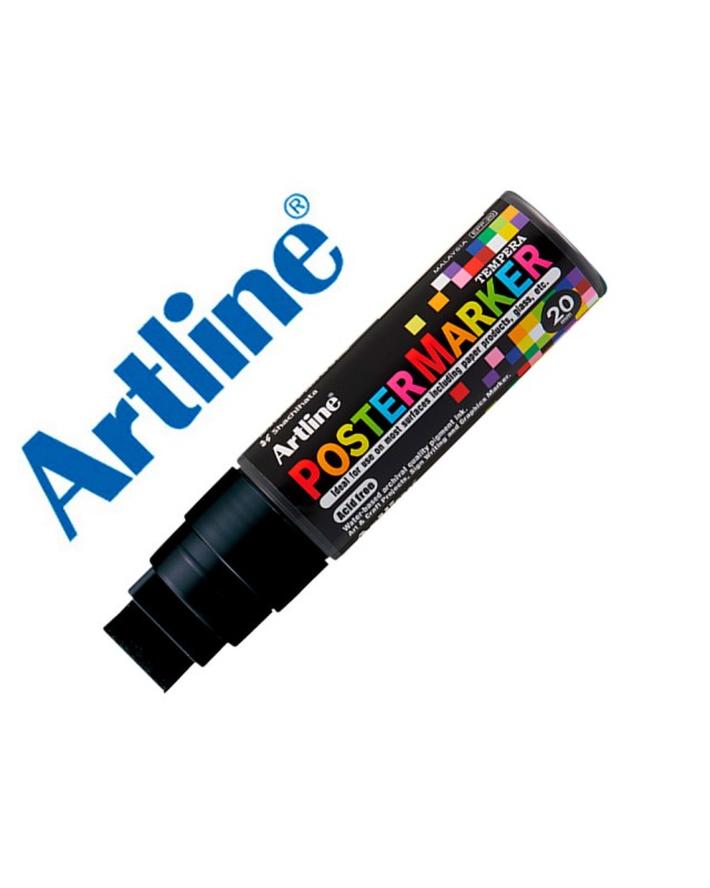 Rotulador artline poster marker epp-20 punta rectangular 20 mm color negro