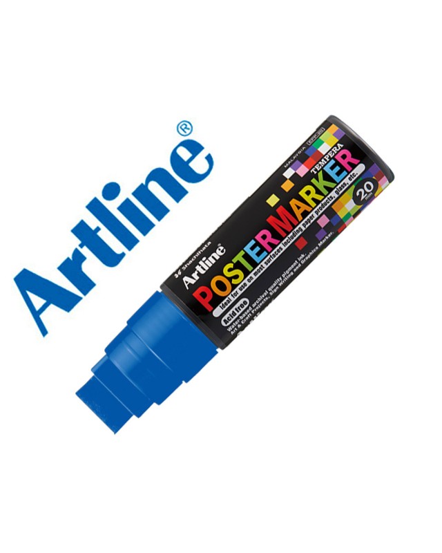 Rotulador artline poster marker epp-20 punta rectangular 20 mm color azul